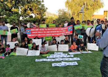 Tamilians in Arizona protesting for Cauvery Water
